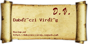 Dabóczi Virág névjegykártya